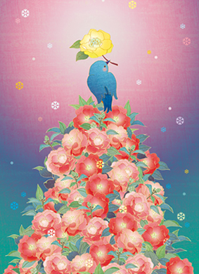 クリスマスポストカード用イラスト／オリジナル